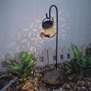 China Solar Creative Iron Kettle Shower Floor Lamp for Outdoor Garden Landscape factory