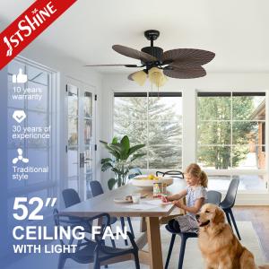 China Fancy Classic Retro Wooden Ceiling Fan 5 Blade Pull Chain Switch factory