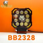 Universal Metal White Yellow Dual Color Motorcycle LED Headlight Car Work Light