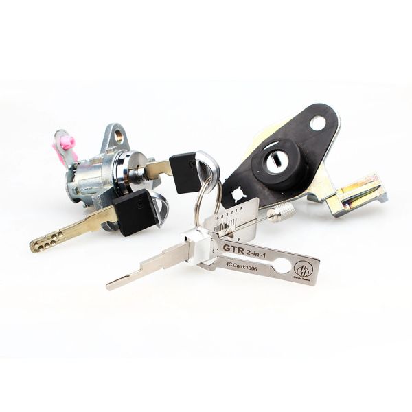New Arrival Lishi 2 In1 GTR Lockpicks & Blank Keys Decoder Stainless Steel Silver