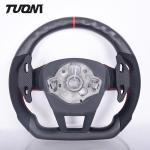 Audi Carbon Fiber Flat Bottom Steering Wheel With Black Perforated Leather