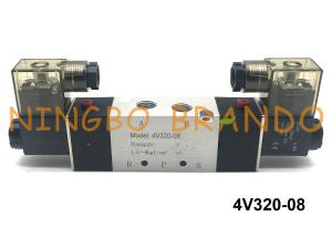 China 4V320-08 1/4&quot; BSPT AirTAC Type Pneumatic Solenoid Valve 5/2 Way Directional Control DC24V factory