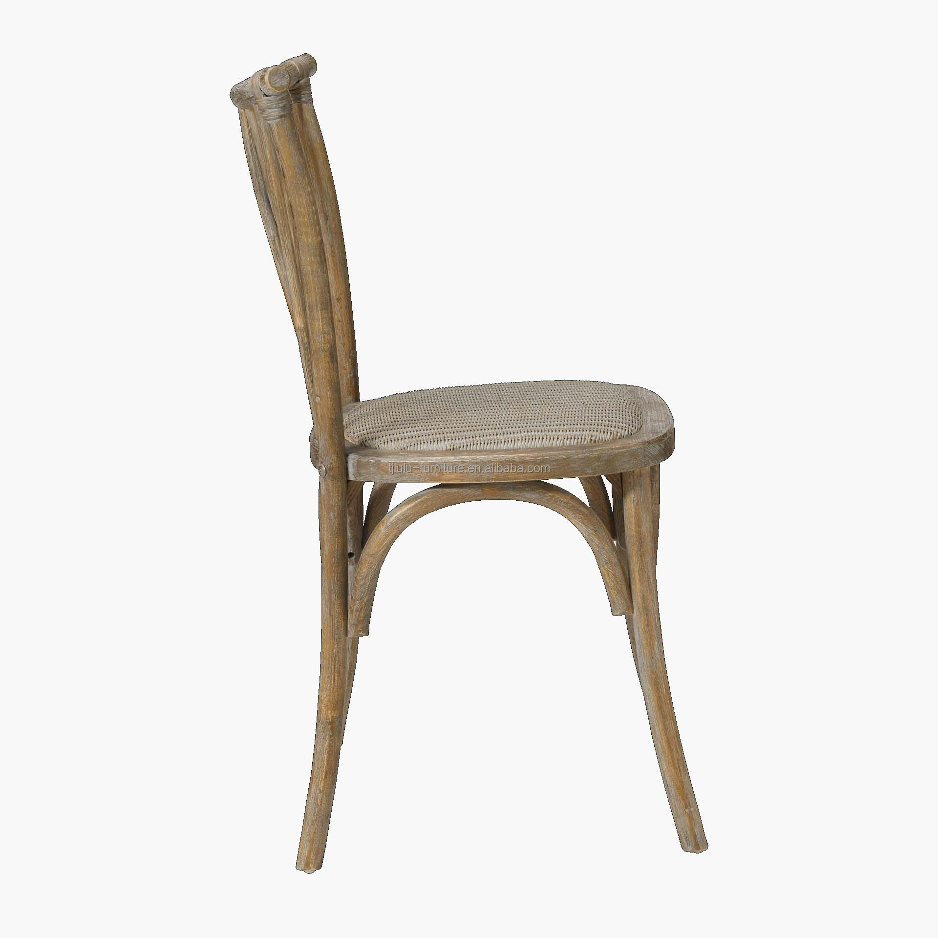 Vintage X Cross Back Wood Chair for Hotel Wedding Event Restaurant Banquet Dining Stackable and Antique Wedding Chair