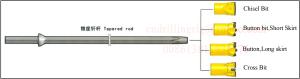 China Hammer Drilling Tools Tapered Steel Drill Rod 7 11 12 Degree 600 - 8000mm factory