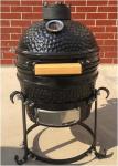 Black Charcoal BBQ Mini 31.8cm Ceramic Kamado Grill
