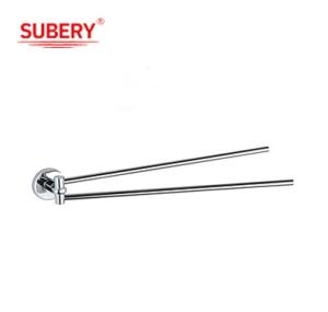 China Swivel Towel Holder Bathroom Double Towel Bar Chrome Parts factory