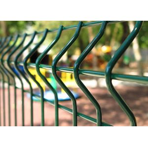 China Galvanized 3D Curved Fence Welded Mesh Fence With Ground Post on sale