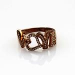 925 Silver Ring Pave Clear Rhinestone Love Ring(JR078)