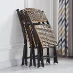 Outdoor Metal Woven Pe Artificial Rattan Folding Chair for School Party Banquet