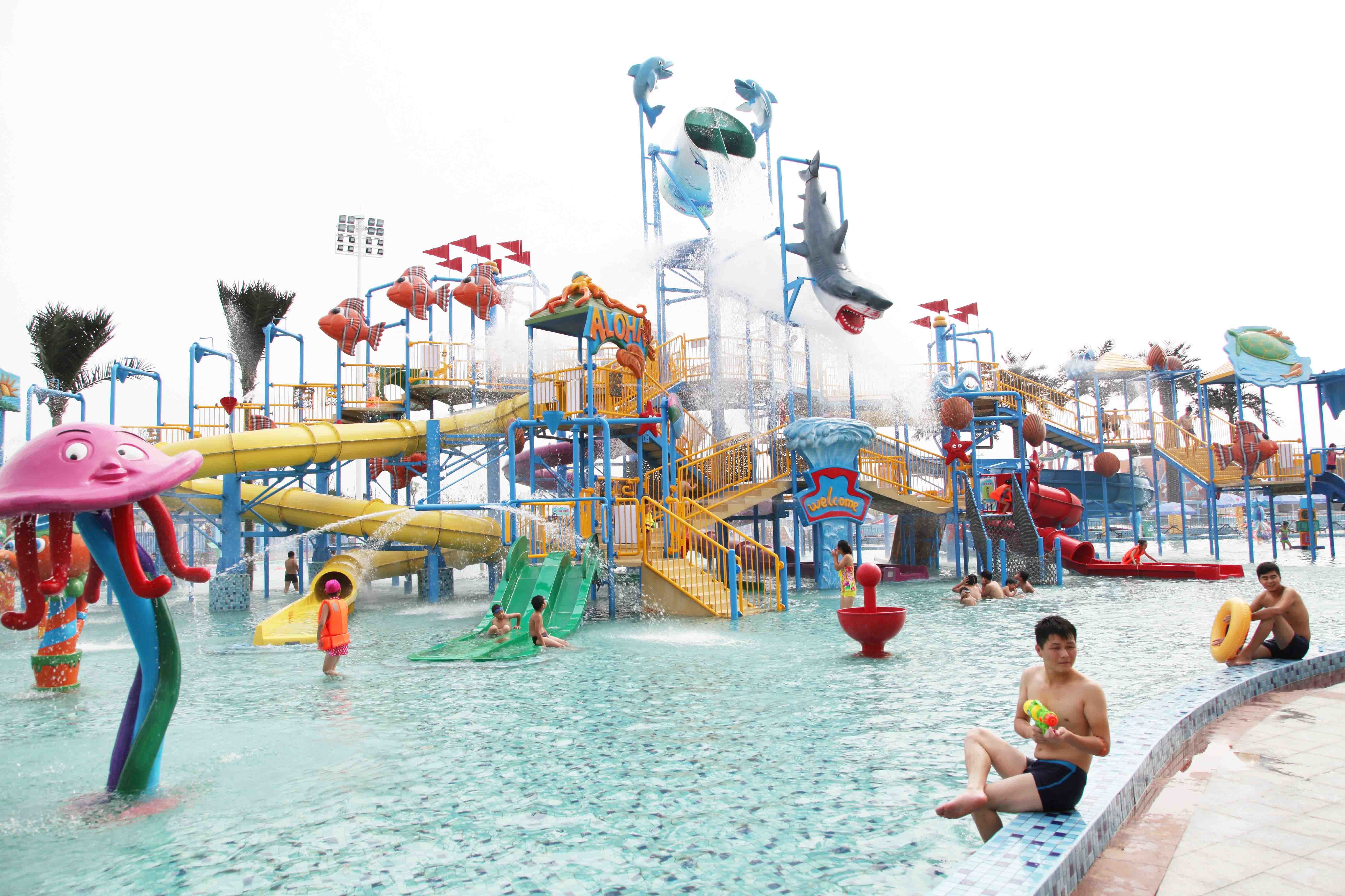 Summer Outdoor Aqua Park Games Fiberglass Water Park Attractions for Kids