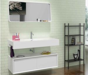 China Wall Hung Bathroom Furniture Cabinet White Corner Bathroom Sink factory