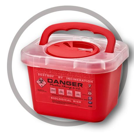 China 3 Litre Sharps disposal container, Sharps Container, Red sharps containers - WinnerCare factory