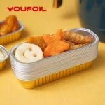 OEM Recycled Aluminium Foil Food Container Gold Strip Aluminum Tray