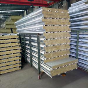 China heat resistance materials 50mm rock wool sandwich roof panel with 0.376mm factory