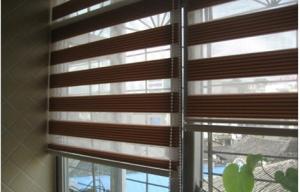 China Motorized Shangri La Sheer Shade for Office Windows with Bottomrail factory