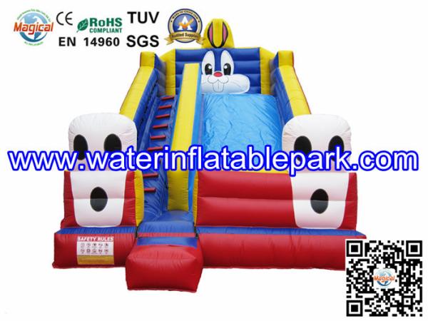 Rental Business Rabbit Inflatable Slide For Kids / Outdoor Inflatable Dry Slide