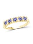 Oval Natural Primal Gold 14 Karat White Gold 6x4mm Pear Tanzanite Ring -Handmade