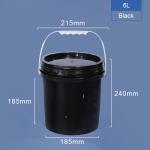 Bulk Big PP Plastic Food Storage Buckets 6 Litre 6000ml Red Yellow Translcuent