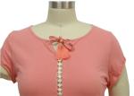 Women’ Casual Short Sleeve, 100% Cotton Jersey,Casual, Fit Size, Front Lace Tape