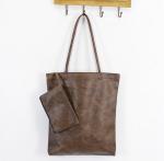 Korea retro minimalist literary fresh wild solid color PU shoulder bag shopping