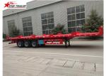 13 Meters 3 Axles Commercial Flatbed Trailer With Dual Line Brake System