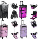 3 In 1 4MM MDF Aluminum Makeup Trolley Case For Cosmetics