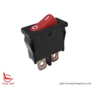 China Taiwan Small Momentary Rocker Switch, R6-1, 21*10mm, Red button, SPST, 6A 250V factory