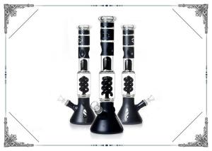 China Black 14'' Grace Glass Beaker Bong With Splash Guard And Helix Perc Hookah Pipes factory
