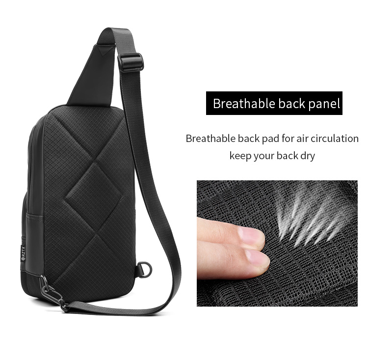 Waterproof Oxford Cloth Mens Shoulder Chest Sling Bag 19*10*34cm