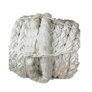 China Eight Strand 80mm X 150m Ship Mooring Rope , Dock Line Rope Both Ends Canvas Covered Eyes factory