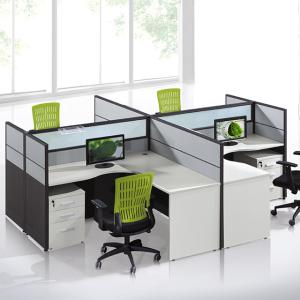 China Customized Call Center Office Furniture Partitions / 4 Person Workstation Desk factory