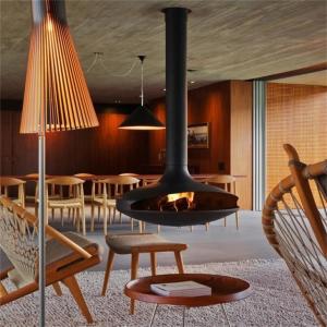 China 100cm Modern Roof Mounted Suspended Hanging Fireplace For Indoor Decorative factory