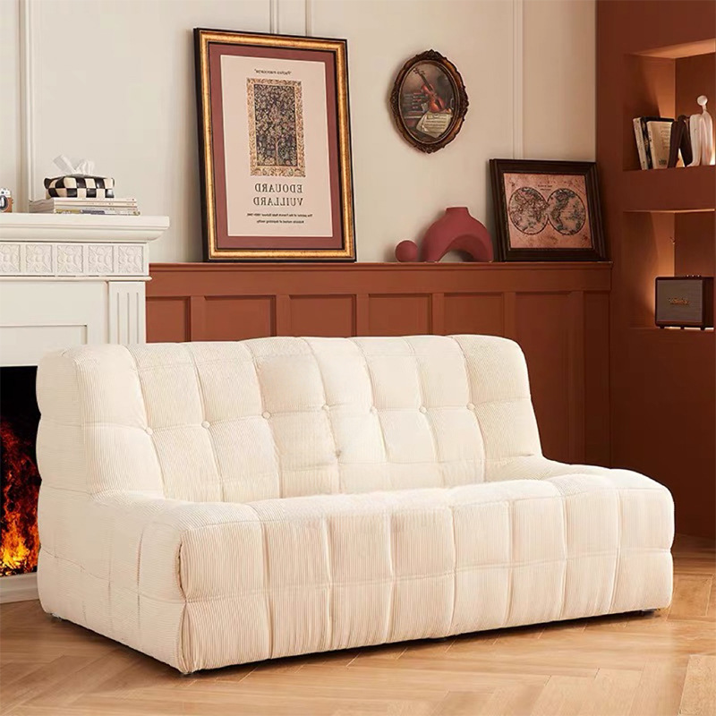 Custom Modern Loveseat Waffle Weave Rectangle Corner Sofa Modular Sponge Sofa Couch Eco-Friendly Sofa Bed Villa Living Room