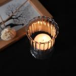 LFGB Wedding Flower Shape Clear Glass Candlestick