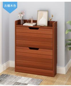 China Brown 2 Tier Shoe Storage Cabinet , Dustproof Front Door Shoe Organizer factory