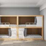 Youth-Friendly Twin Steel and Wood Bunk Bed for Dormitory or Loft Apartment