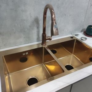 Handmade Stainless Steel Kitchen Sink with Nano Polymer Hydrophilic Antibacteria