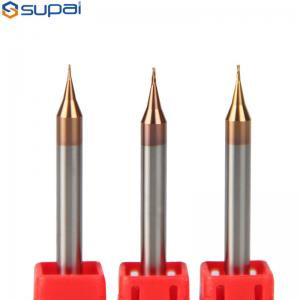 China Metal Working Carbide Micro Grain End Mills Long Working Life TiAlN Coating 0.2mm 0.4mm factory