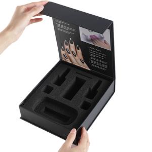 China Promotional Cardboard Black Cosmetics Recycled Paper Gift Boxes factory