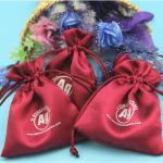 Small Colorful Drawstring Jewelry Bag Wear Resistant Mebroideried Logo