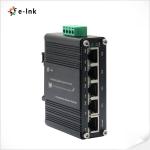 Mini Industrial 4-Port 10/100/1000BASE-T 802.3at PoE + 1-Port 10/100/1000T