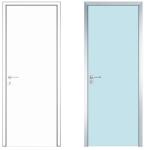 Single leaf aluminum flat plain white hollow interior house doors