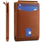 Custom 9 Slots RFID Blocking Carbon Fiber Leather Money Slip Wallet Fashionable