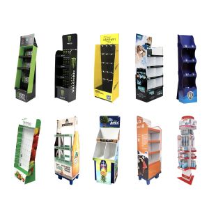 Customized Floor-Standing Paper Shelf Display Rack Corrugated Paper Display Rack