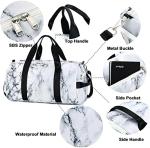Marble White Sports Duffle Bags For Men Women Casual 800g