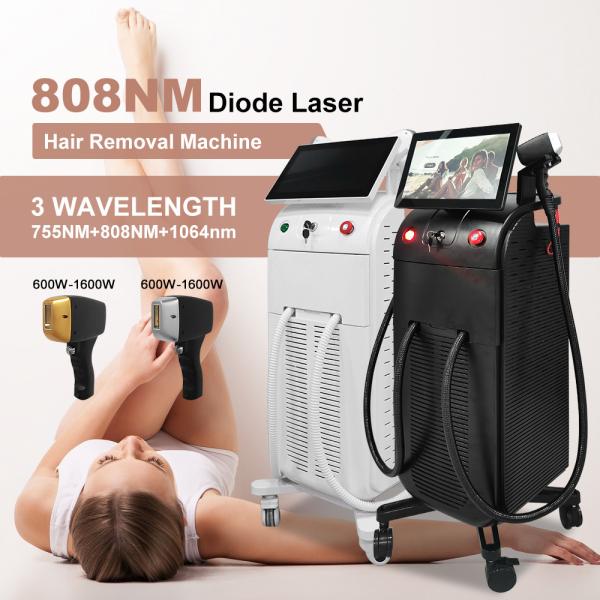 Painless Diode Laser Hair Removal Machine 808nm 3 Wavelength Laser Beauty