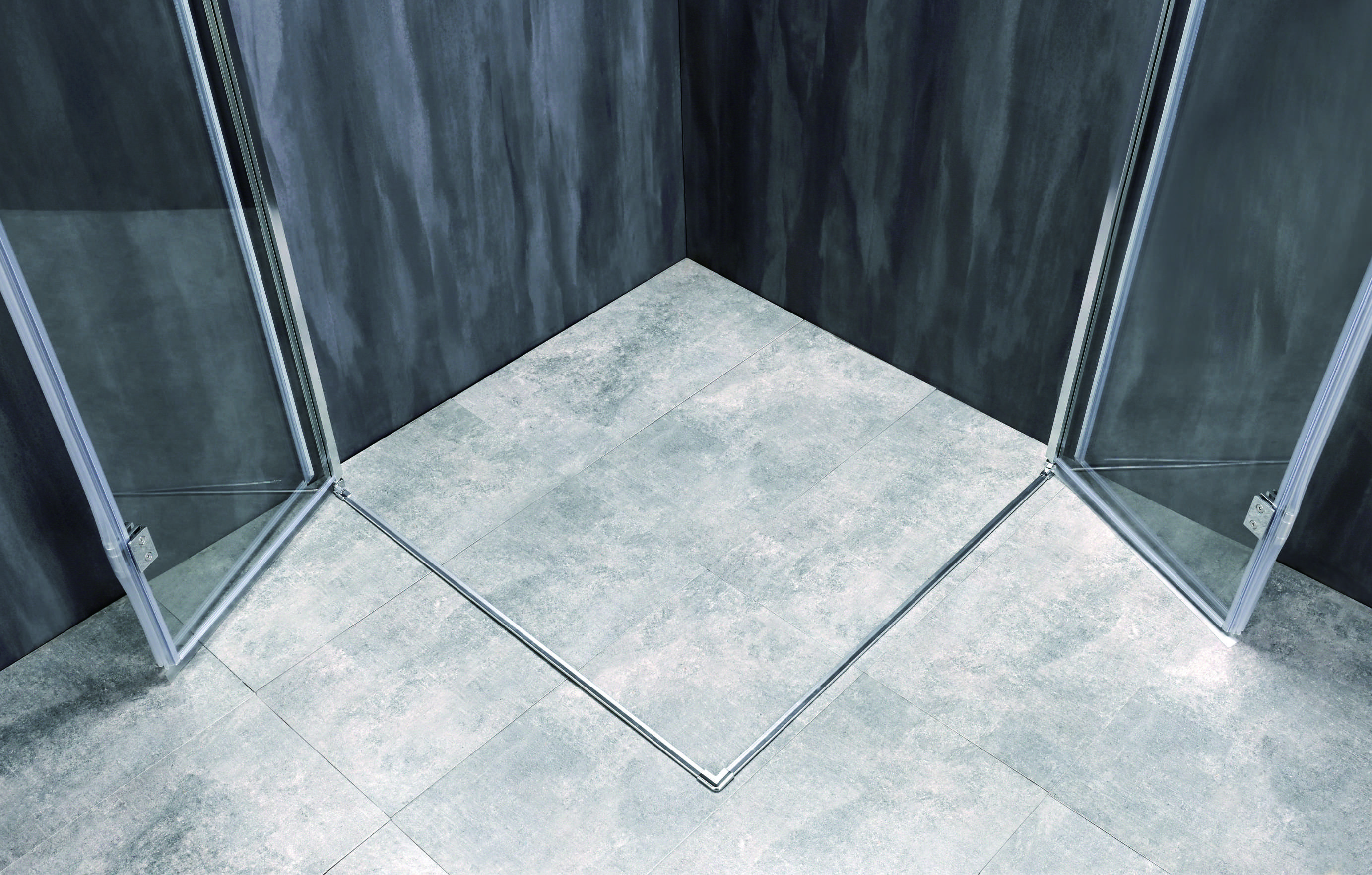 Functional Corner Shower With 6/8mm Tempered Glass And Aluminium Profile With Chrome