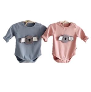 China Long Sleeve New Organic Cotton Cartoon Koala Baby Girl Onesies factory