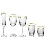 Hammer Texture Crystal Wine Glass In Triangle Shape