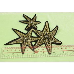 Hexagonal 3D Embroidery Patches , Multiusage Custom Made Embroidered Patches